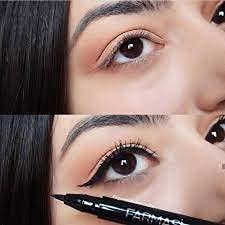 FARMASi Makeup Ink Liner, Enriched Waterproof Formula and Long Lasting Wear, Smudge Resistant, Sweat Resistant, Quick Drying, Black, 0.03 fl. oz. / 1.2 ml