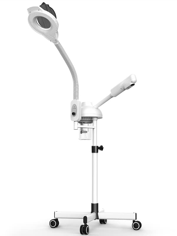 TASALON Professional 2 in 1 Facial Steamer With 5X Magnifying Foldable Arm, Ozone Mist Steamer for Face, Salon Spa Beauty Skin Care Equipment