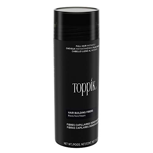 Toppik Hair Building Fibers, Black, 55g Fill In Fine or Thinning Hair, Instantly Thicker, Fuller Looking, 9 Shades for Men & Women, Keratin Protein Formula