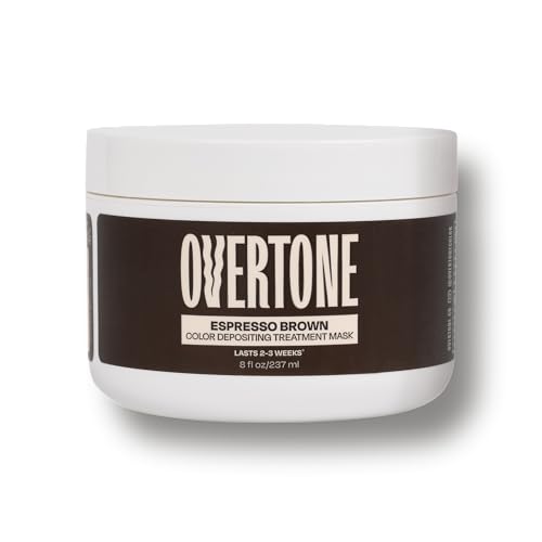 Overtone Color Depositing Semi-Permanent Hair Dye Conditioner - 8 oz For Natural & Color-Treated Hair, Moisturizing Shea Butter & Coconut Oil - Vegan & Cruelty-Free, Espresso Brown