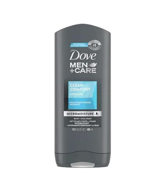 Dove Men+Care Clean Comfort Body & Face Wash - 13.5 oz (Pack of 3) - Total 2.16 lb