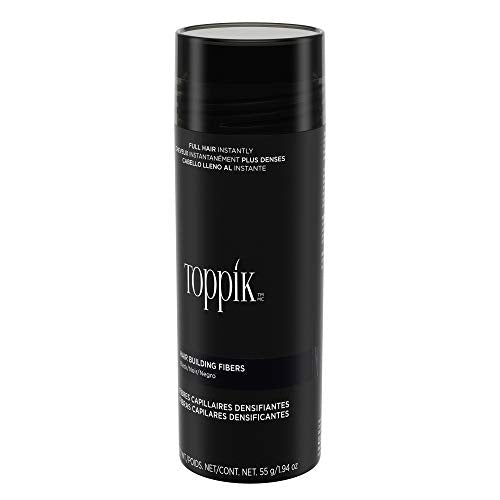 Toppik Hair Building Fibers, Black, 55g Fill In Fine or Thinning Hair, Instantly Thicker, Fuller Looking, 9 Shades for Men & Women, Keratin Protein Formula