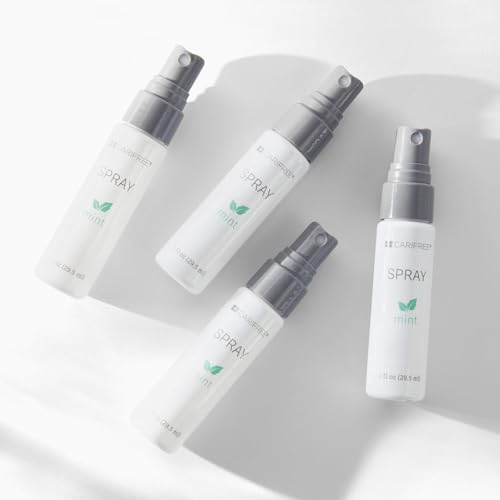 CariFree Oral Spray, Mint Flavored, Xylitol for Moisturization, Neutralizes pH, Fluoride-Free, Freshen Breath, Recommended by Dentists, Made in The U.S.A. 4 Bottles (1 fl. oz. Each)