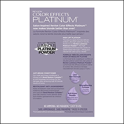 Revlon Color Effects Permanent Highlighting Kit, Ammonia & Paraben Free Hair Dye, 60 Platinum, 8 Oz (Pack of 1)