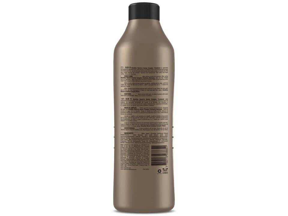 Braziliss Permanent Hair Straightener Natural Process Blowout No Formol No Frizz | Alisadora Keratin 33.3oz(1000ml)
