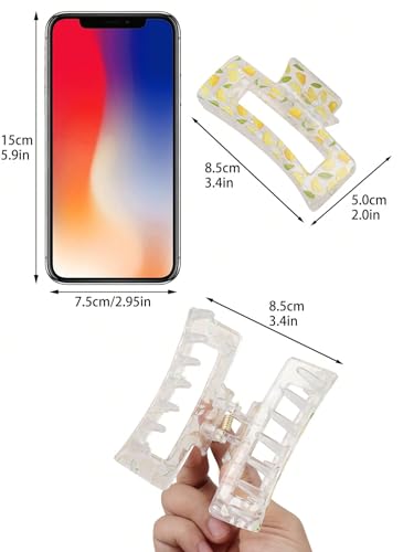 Hair Clips for Women - Big Square Claw Clips for Thick Thin Medium Fine Hair 1 Pcs Clamps Hair Accessories for Women Strong Hold