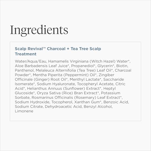 Briogeo Scalp Revival Charcoal + Tea Tree Scalp Treatment, Scalp Serum to Soothe a Dry, Flaky, Itchy Scalp, Absorb Oil, Hydrate Dry Scalp, Clarify Build Up, Vegan, Cruelty-Free, 1 fl oz