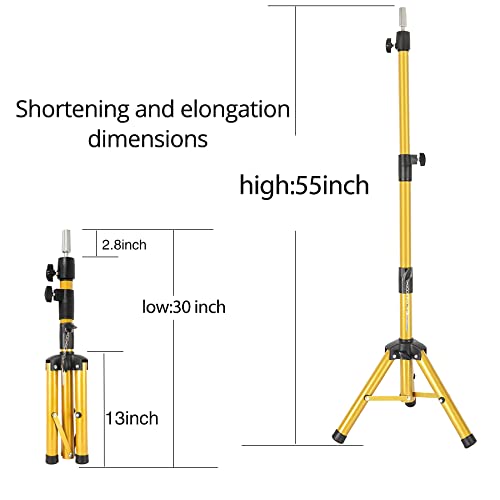 AliLeader Heavy Duty Wig Stand Tripod - 55 Inch Aluminum Adjustable Wig Stand with Rotatable Metal Head for Hairdressing & Exhibitions