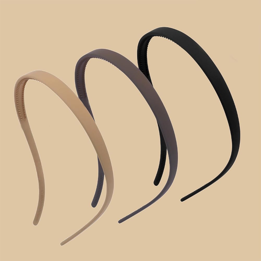 No Headache No Pressure Headbands for Glasses Wearers 3pcs Comfortable Non-Slip Sunglasses Headband Flex Matte Plastic Hairbands with Teeth Hair Accessories for Women & Girls