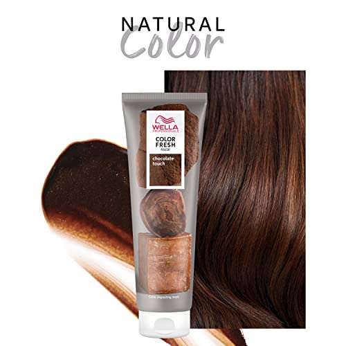 Wella Professionals Color Fresh Mask | Chocolate Touch | Natural Shade | Hair Color-Depositing Mask | Vegan Formula with Avocado Oil | Zero Damage | No Silicone | 5 Fl Oz