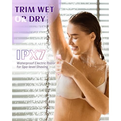 Dermawave Bikini Shaver Trimmer 2.0 for Women Pubic Hair, 2 in 1 Dual Head Painless Electric Razor for Bikini Line Area, Waterproof