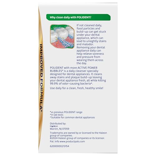 Polident 3 Minute Antibacterial Dental Appliance Cleanser Tablets, 90 Count (2 Pack)