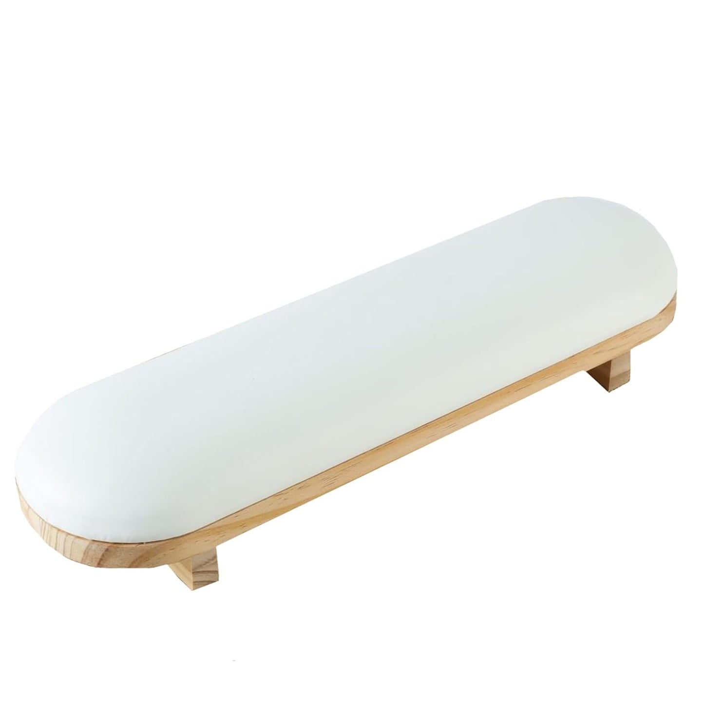 Manicure Hand Rest Pillow - TANG SONG Wooden Nail Stand Cushion for Nail Tables (Cream Yellow)