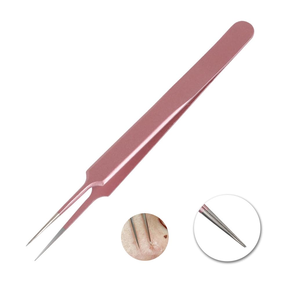 GIHWRRIProfessional Blackhead Removal Tool Set, 5 Piece Stainless Steel Comedone Extractors, Pink