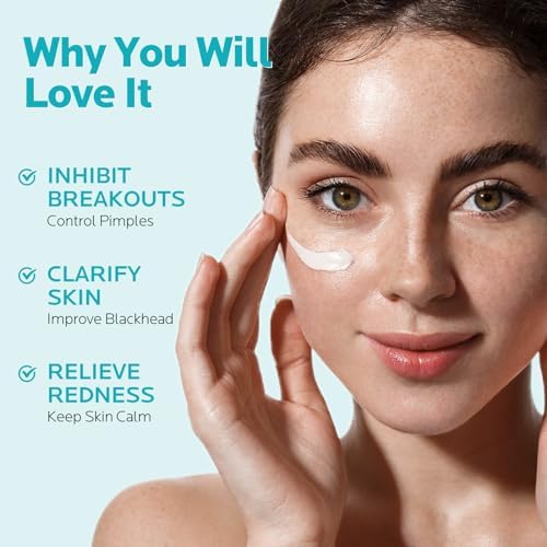 Azelaic Acid Facial Cream 10% - Pimple Relief & Skin Clarifying Serum with AHA, 1 Oz