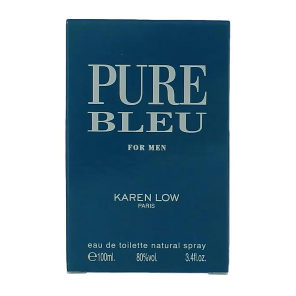 Karen Low Pure Blue 3.4 oz Eau de Toilette Spray for Men - Fresh & Invigorating Fragrance