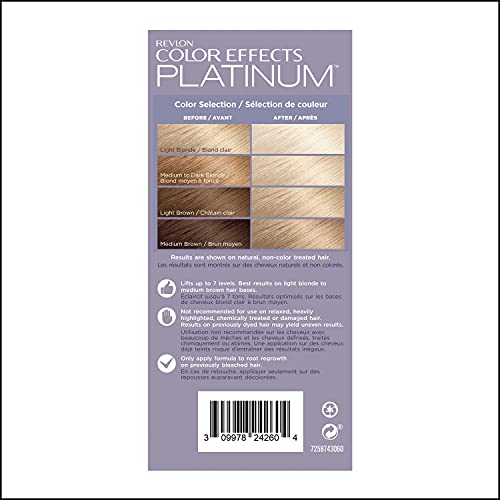 Revlon Color Effects Permanent Highlighting Kit, Ammonia & Paraben Free Hair Dye, 60 Platinum, 8 Oz (Pack of 1)