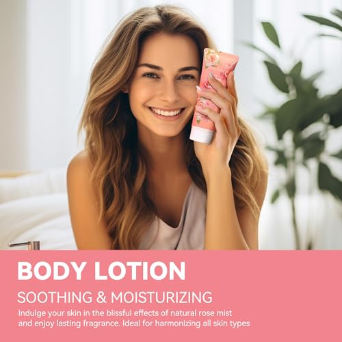 Body & Earth Gift Set - Spa Sets for Women, Perfume, Body Lotion, and Scrub in a Rose Water Box - Perfect Birthday Gifts for Mom Girlfriend Her