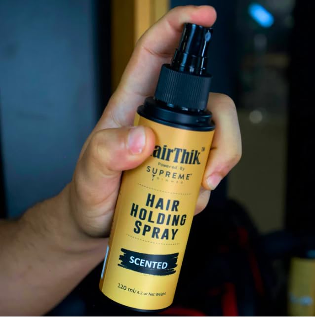 Supreme Trimmer Water Resistant Hair Fiber Holding Spray | Strengthens and Locks Bond Between Fibers & Thinning Hair | Professional Hair Texturizer | HFH1/SS, 120ml, Scented