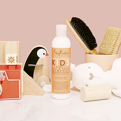 SheaMoisture Kids Extra Moisturizing Detangler Coconut and Hibiscus for Curly Hair Hair Care Product with Shea Butter 8 oz