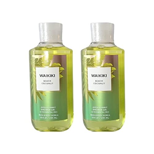 Bath & Body Works Shower Gel Gift Sets For Women 10 Oz 2 Pack (Waikiki Beach Coconut)