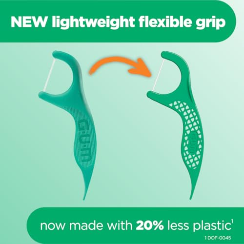 GUM Professional Clean Floss Picks - Extra Strong Shred-Resistant Floss, Easy Grip Handle - Dental Flossers for Adults - Fresh Mint Flavor, 150 Count