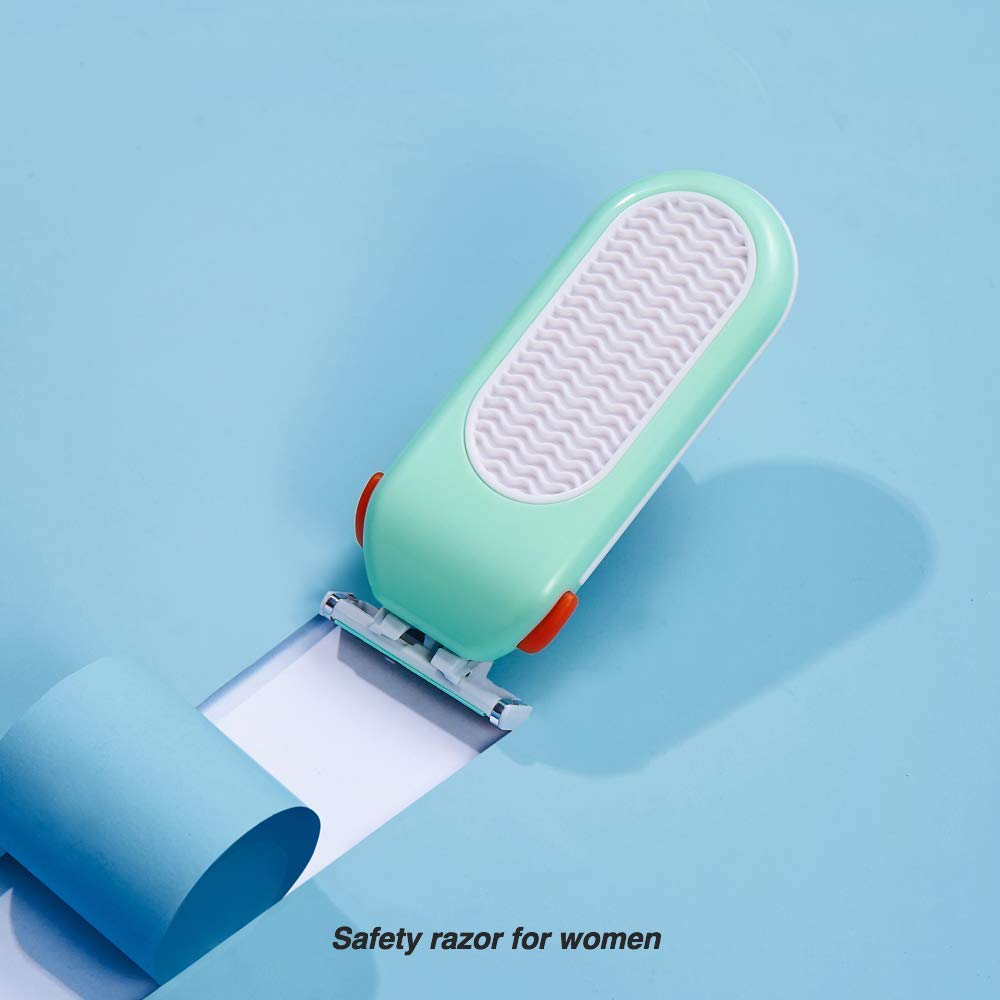 Domon Women's Razor Set - 6 Refills, 3-Blade Shaver for Face, Legs & Bikini Area