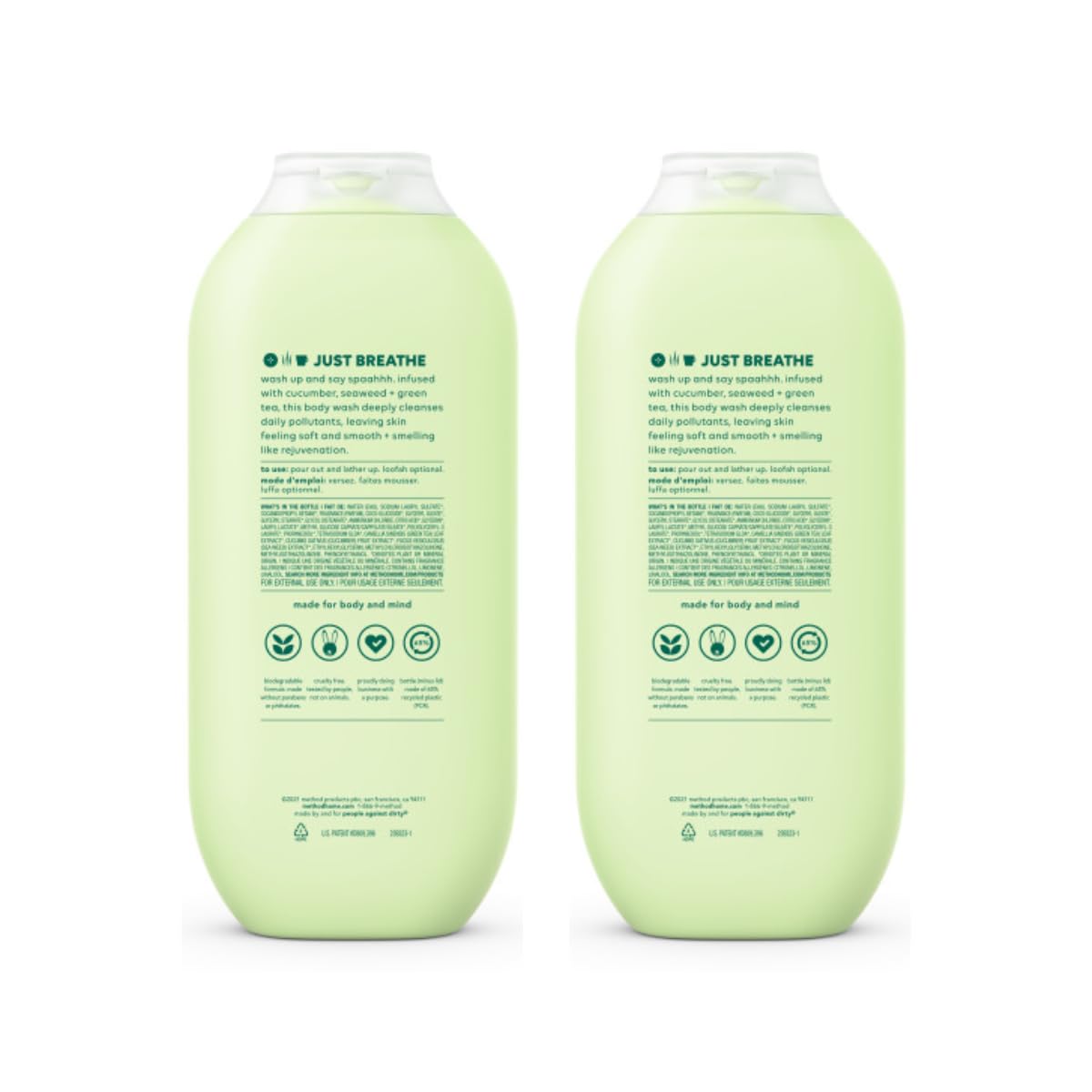 Method Body Wash, Daily Zen, 18 Ounce (Pack of 2)