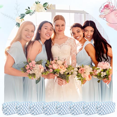 8 Pcs Checkered Makeup Bag Bridesmaid Proposal Gifts Makeup Pouch Bulk for Wedding Party Favors Bachelorette Party Decorations Toiletry Organizer Bag Cosmetic Case Gift