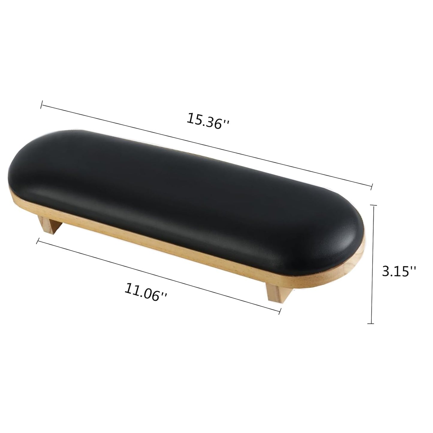 Manicure Hand Rest Pillow - TANG SONG Wooden Nail Stand Cushion for Nail Tables (Cream Yellow)
