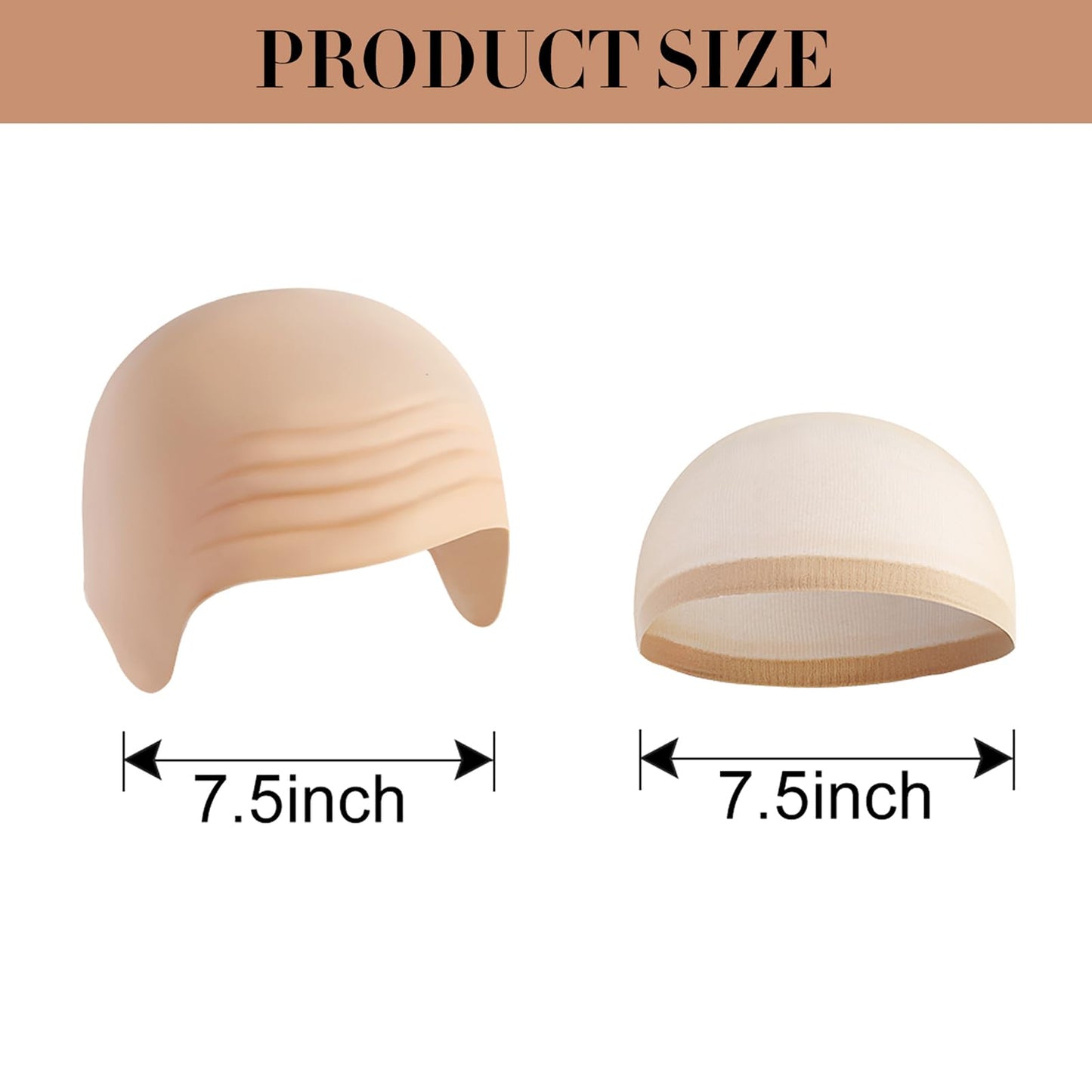 2 PCS Bald Caps Halloween Latex Bald Head Wig Cap Makeup Costume Accessories Adult Cosplay Party Supplies