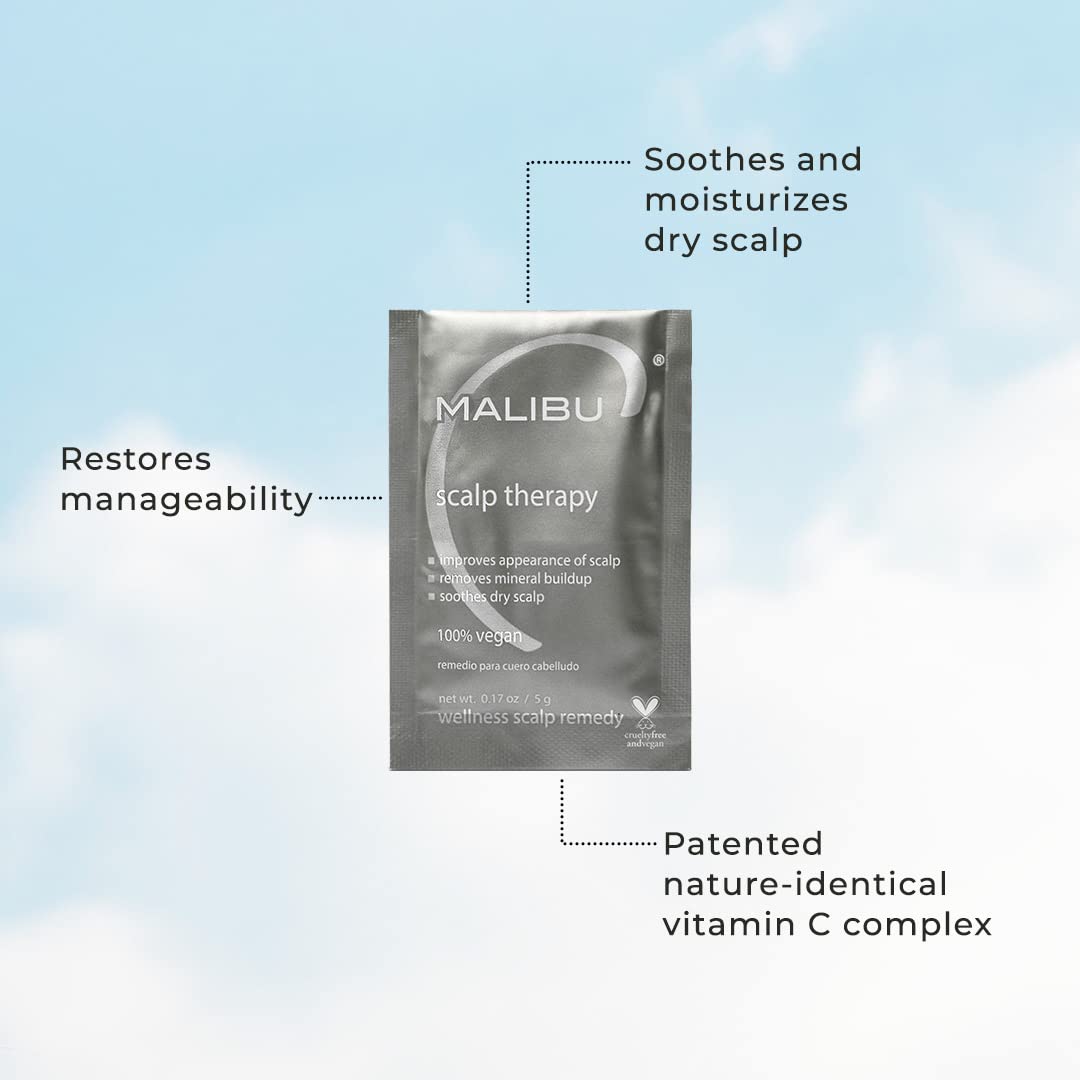 Malibu C Scalp Therapy Wellness Remedy - Scalp Care Remedy Packet to Soothe & Moisturize Dry Scalp - Restores Manageability with Vitamin C and Zinc Gluconate (1 Packet)