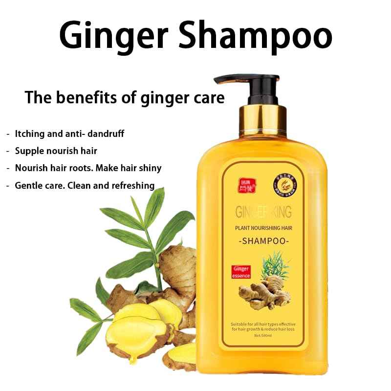 Ginaday Instant Ginger Hair Regrowth Shampoo, Ginger Anti-Fall Shampoo for Hair Growth, Anti-Hair Loss Hair Shampoo (1Pcs 16.91FL.oz/500ML)