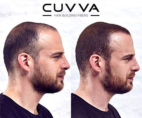 CUVVA Hair Building Fibers (30g) - Instantly Fill in Fine and Thinning Hair to Create a Thicker, Fuller Look - 13 Different Shades for Men & Women - Black