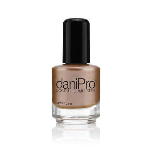 Vegan Pearlescent Mocha Nail Polish - Doctor-Formulated with Biotin & Undecylenic Acid, 0.5 oz
