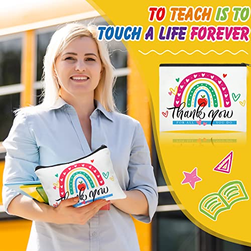 Hillban 32 Pieces Teacher Christmas Gifts Teacher Appreciation Gifts Women Cosmetic Makeup Bag Funny Pencil Pouch for Graduation Birthday Christmas(Cute)