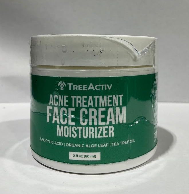 TreeActiv Acne Face Cream - Natural Extra Strength Treatment for Clear Skin | Fast-Acting, Gentle for All Skin Types | 2 fl oz