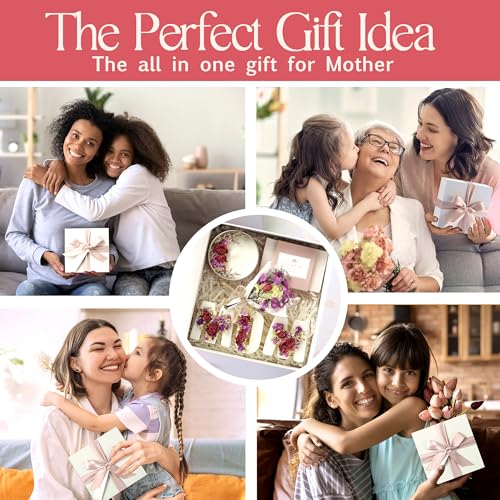 Gift Basket for Mom ? Birthday & Christmas Small Spa Box ? Relaxing Mom Gift Set with Candle, Soap & Wax Melts ? Perfect Xmas, Holiday or Birthday Present