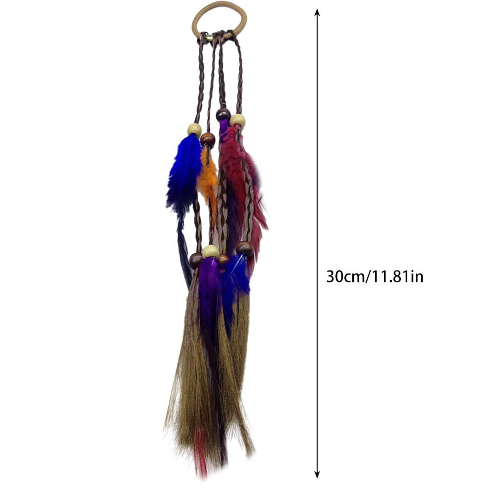 Feather Hair Clips,Zcargel 4PCS Hippie Hair Extensions with Feather Clip Comb Set Hair Extensions Boho Headpiece for Women and Girls