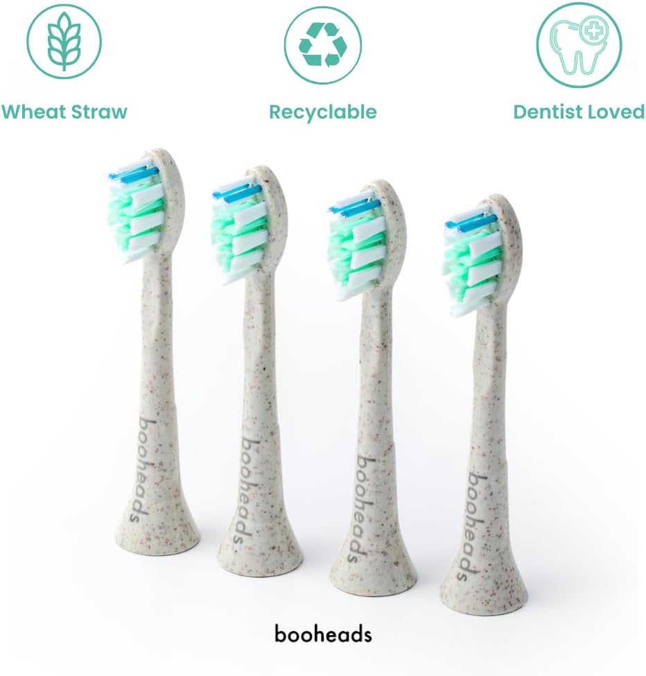 Plant-Based Electric Toothbrush Heads for Sonicare - BPA-Free, Eco-Friendly 4PK