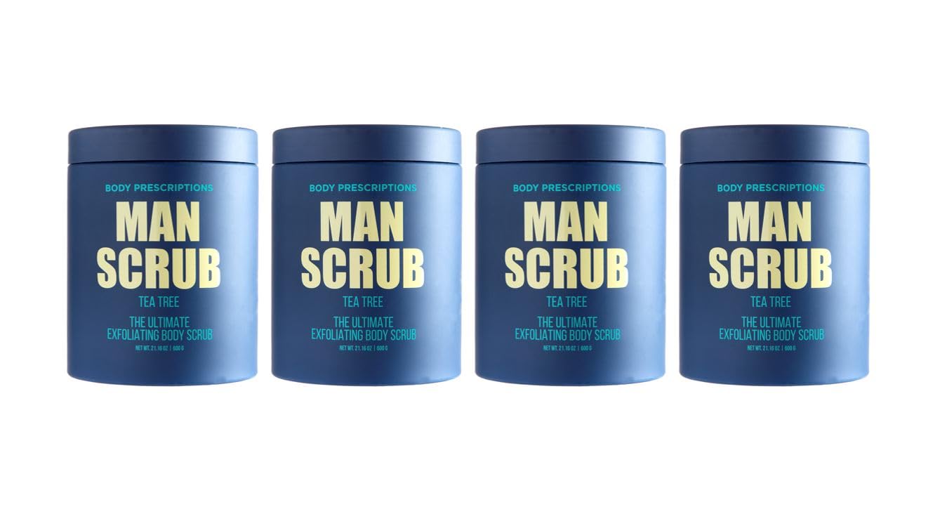 Men’s Charcoal Exfoliating Body Scrub – 21oz Cleansing Wash for All Skin Types