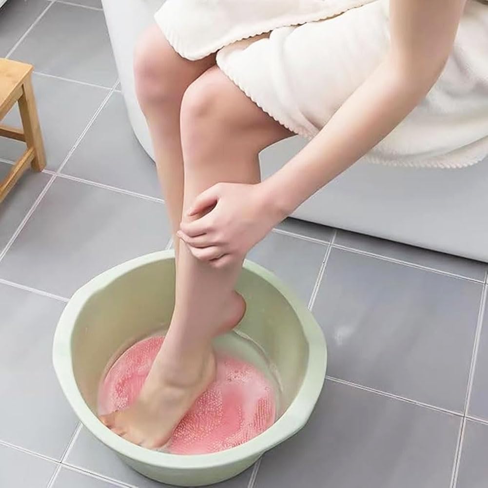 Solespa Hands-Free Silicone Foot Scrubber Mat, Foot Scrubber for Shower, Back and Feet Cleaning Mat (Green, 0.27lb)