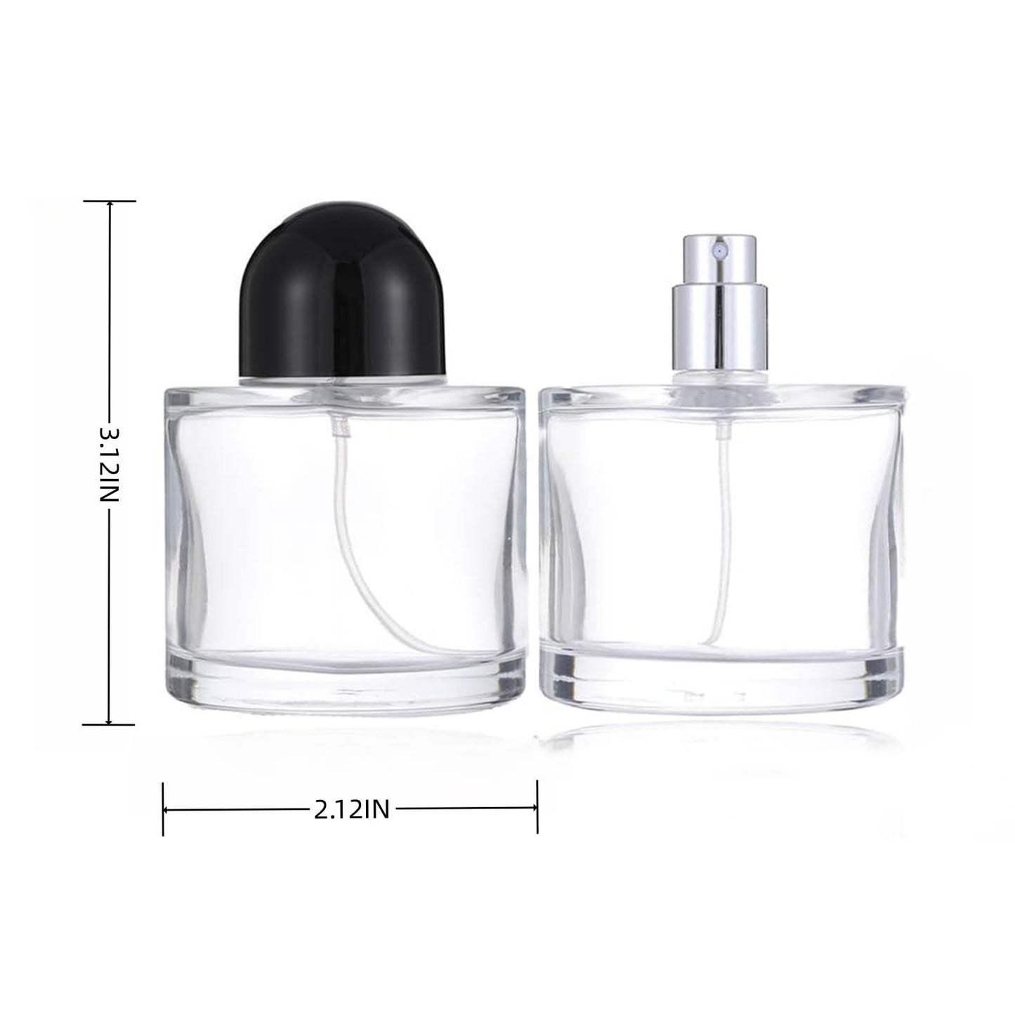 50ML/1.7OZ Refillable & Empty Perfume Bottle - Leak-Proof Glass Perfume Atomizer Sprayer, Travel-Friendly Mini Perfume Bottle for Fragrance, Cosmetics, Essential Oils (Black)