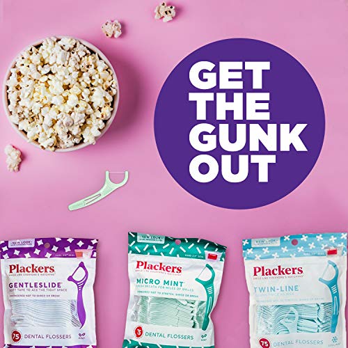 Plackers Micro Mint Dental Flossers, Travel Pack, Perfect Travel Size, Easy Storage, Dental Care On-The-Go, Fresh Mint Flavor, 12 Count