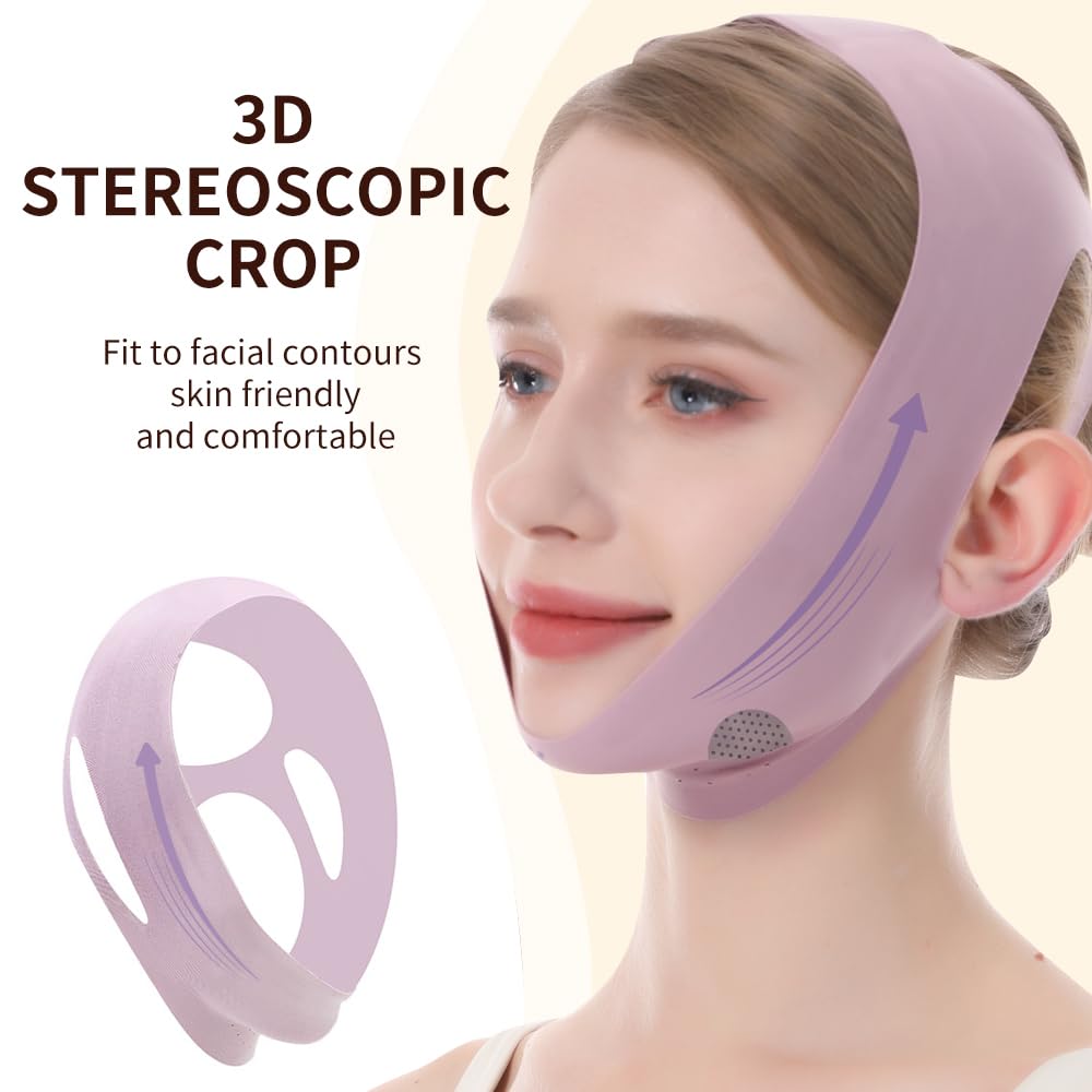V-Line Lifting Mask & Chin Strap for Sleeping, Reusable Double Chin Reducer, Jaw Exerciser, Face Slimming & Sagging Prevention, Medium