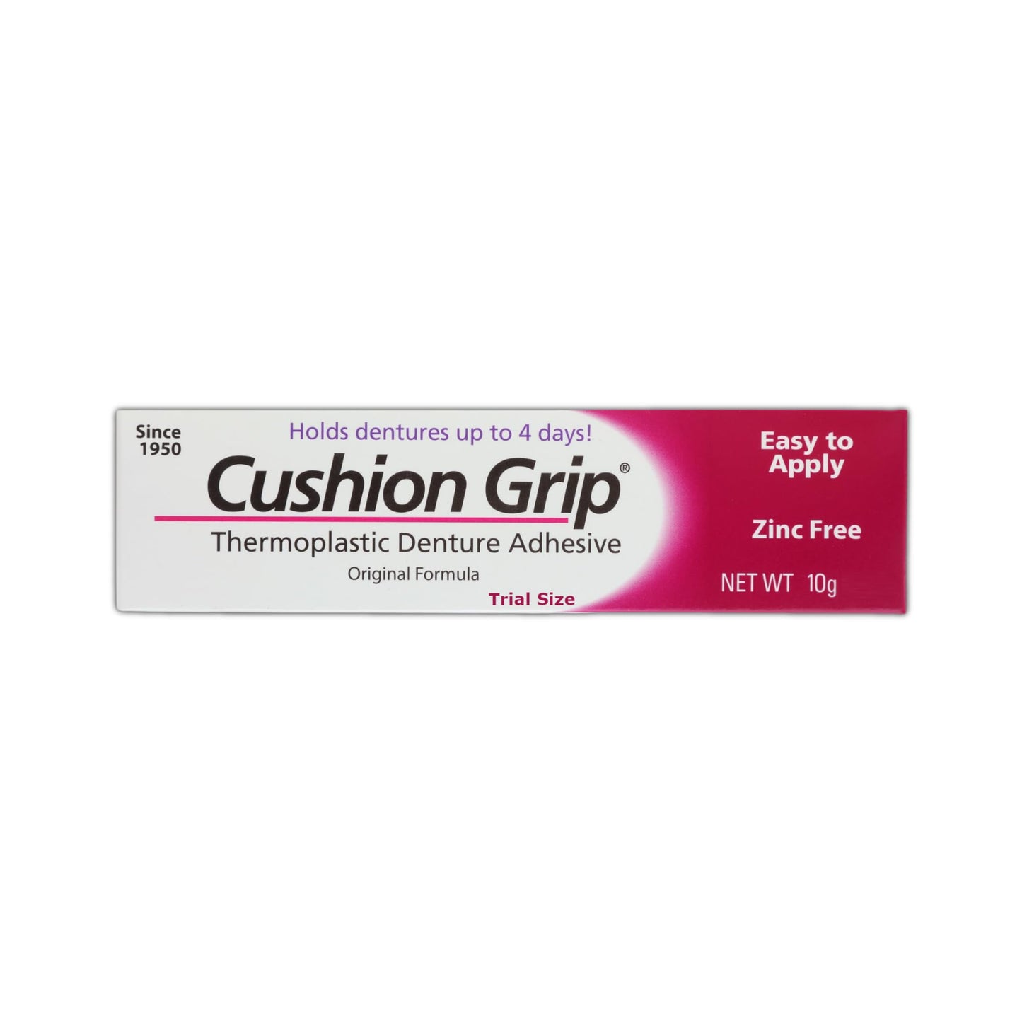 Cushion Grip Thermoplastic Denture Adhesive, 0.35 oz Travel Size | Refits and Tightens Loose Dentures On The Go | Non-Glue Adhesive, Acts Like a Soft Reliner