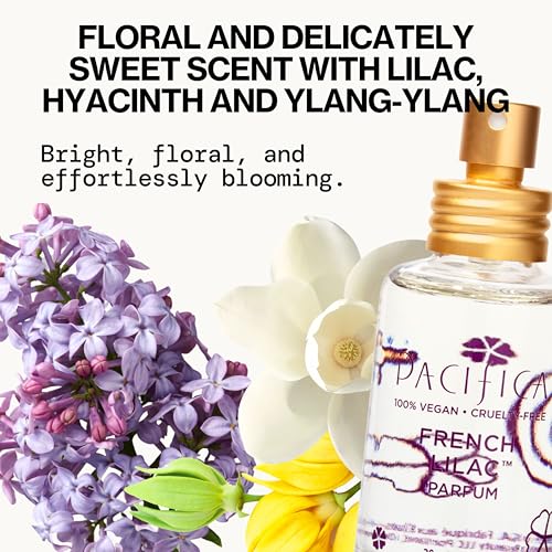 Pacifica French Lilac Perfume & Hair Mist and Body Spray Set – Fresh Spring Lilac Fragrance Duo with Magnolia, Ylang Ylang & Heliotrope Notes Vegan, Alcohol-Free Clean Beauty Fragrance for Her