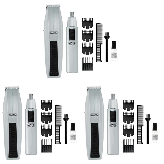 Wahl Beard Trimmer for Men - Battery Operated Grooming Set with Nose & Ear Trimmer - Model 5537-420