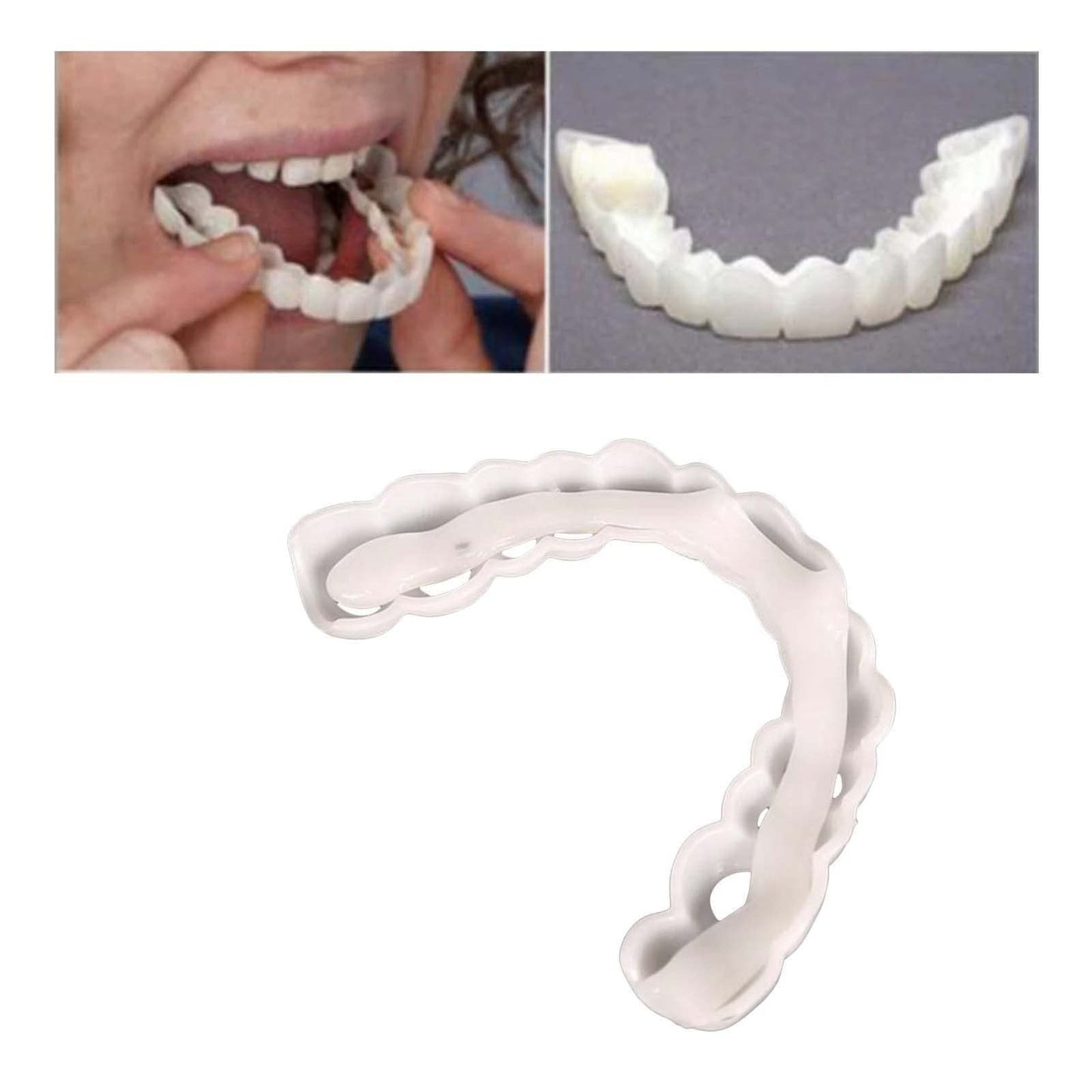 2Pairs Temporary Dentures Teeth for Women and Men, Nature and Comfortable, Protect Your Teeth and Regain Confident Smile