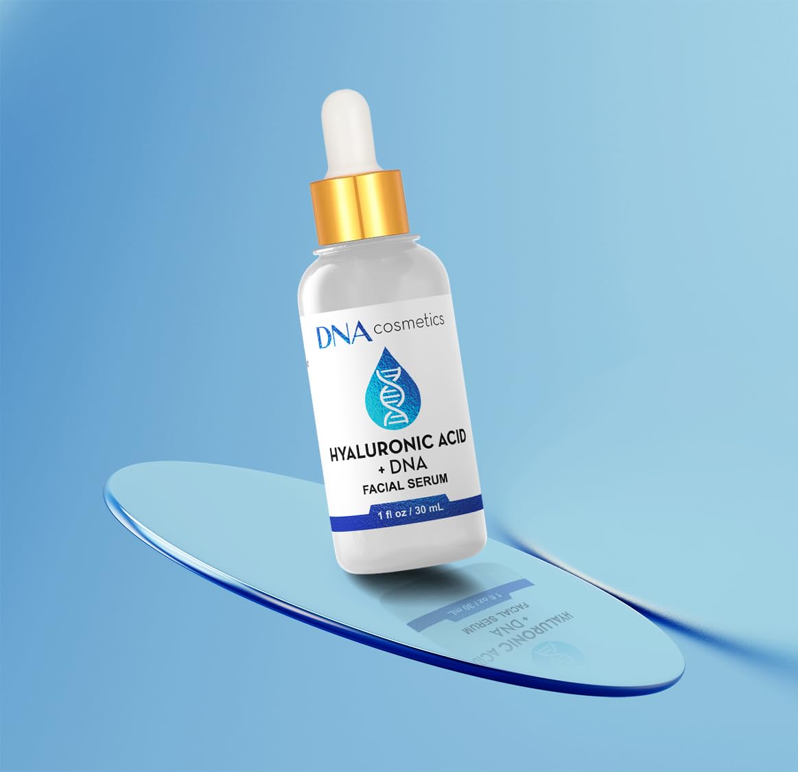 DNA Cosmetics PDRN Hyaluronic Acid Serum with DNA Repair Enzymes – Anti-Aging, Hydrating & Brightening, Wrinkles, Dark Spots & Youthful Skin HA Acido Hialuronico – 1 fl oz